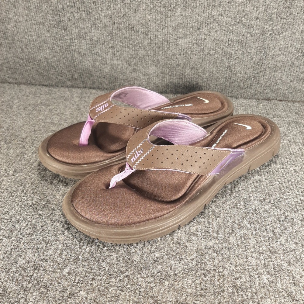 Nike Sandals Comfort Footbed 364925-221 Size 8 Brown Lavender Womens Flip Flops